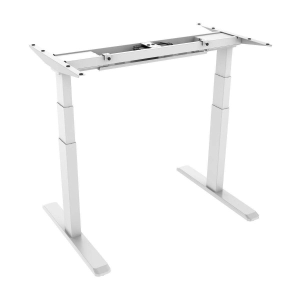 Piede da ufficio alimentato stand-alone Altezza 62- 128 cm Bianco (solo singolo)