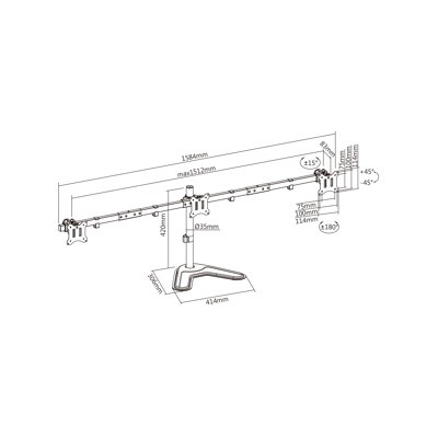 Desktop support for 3 monitors PC 17''- 32''