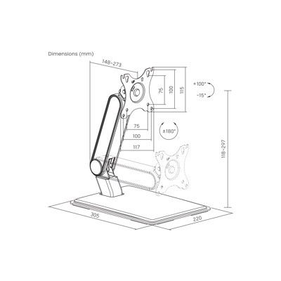 Adjustable support for 1 monitor PC 17''- 32''